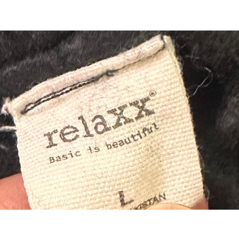 Relaxx Black Fleece Lined Flare Leg Yoga Pants Graphic Logo Size L - Picture 8 of 8